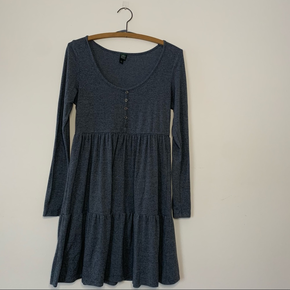 Dark Gray Wild Fable Tiered-Henley Dress